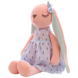 Peluche géante lapin rose 35 cm 