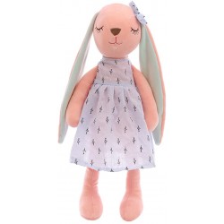 Peluche géante lapin rose 35 cm 