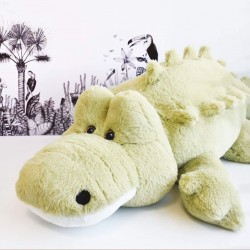 Peluche géante crocodile vert 80 cm 