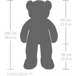 Peluche géante ours bleu clair 100 cm 