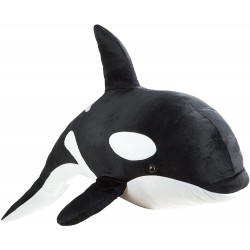 Peluche géante orque noir blanc 100 cm 