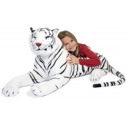 Peluche géante tigre blanc 55 cm 