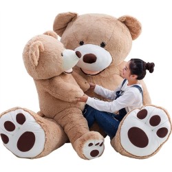 Peluche xxl ours brun claire 130 cm 