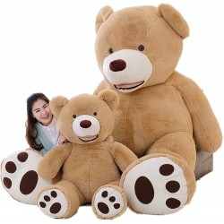 Peluche xxl ours brun claire 130 cm 