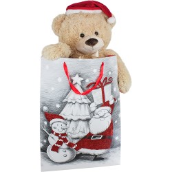Peluche géante Ours avec Ruban & Bonnet de Noël 100 cm 