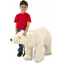 Peluche géante ours blanc 86 cm 