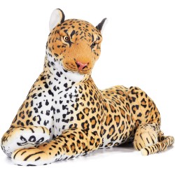 Peluche géante léopard marron BRUBAKER 110 cm 