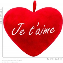 Peluche géante XXL Nounours beige avec coeur rouge 100 cm 