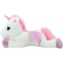 Peluche géante licorne blanc et rose Sweety Toys 65 cm 