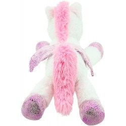 Peluche géante licorne blanc et rose Sweety Toys 65 cm